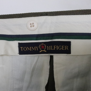 P317 90sビンテージ TOMMYHILFIGER トミーヒルフィガー ウールパンツ スラックスパンツ■1990年代製 約34インチ グリーン 緑 古着卸 古着の画像3