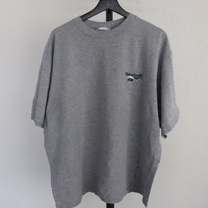 U438 90sビンテージ Reebok リーボック 半袖Tシャツ■1990年代製 表記Lサイズ グレー 刺繍 アメカジ ストリート 古着 古着卸 激安 希少 検