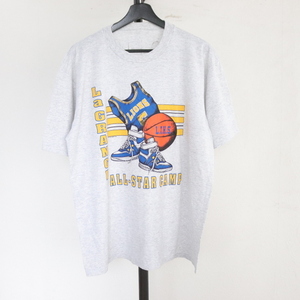 X310 90sビンテージ 半袖プリントTシャツ■1990年代製 約Lサイズ グレー アメカジ ストリート 古着 古着卸 激安 希少 検 80s 70s 40s 50s