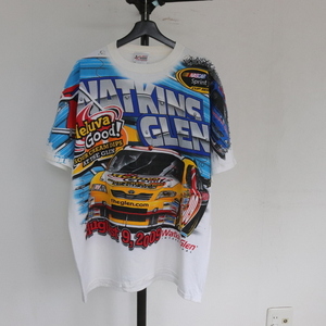 X343 2009年製ビンテージ CHASE 半袖プリントTシャツ■00s 表記XLサイズ ホワイト 白 NASCAR レーシング アメカジ ストリート 古着卸 古着