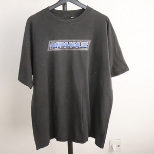 B272 2000年代製 半袖プリントTシャツ■00s 約Lサイズ ブラック 黒 メッセージ PIRANAZ アメカジ Tee 古着 古着卸 激安 希少 検 90s 70s