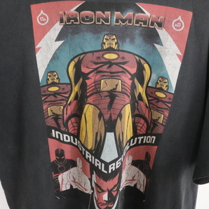 d288 2000年代製 IRONMAN プリントTシャツ■00s 黒 ブラック アメカジ ストリート Lサイズくらい 古着 古着卸 激安 希少 検 90s 70s 40s の画像5