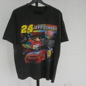 K407 2001年製ビンテージ CHASE ジェフゴードン レーシングTシャツ■00s 表記Mサイズ 黒 ブラック アメカジ ストリート アンティーク 90s