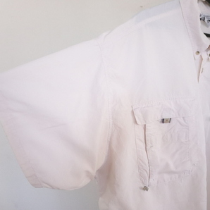 a233 2000年代製 Columbia コロンビア 半袖フィッシングシャツ■00s 表記3XLサイズ 白 ホワイト PFG アメカジ ストリート 古着 古着卸 90sの画像5