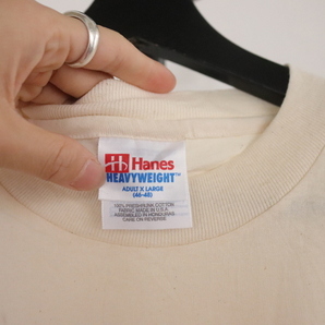 a285 90sビンテージ Hanes へインズ 半袖プリントTシャツ■1990年代製 表記XLサイズ アイボリー 生成り HONDA アメカジ 古着 古着卸 激安の画像3