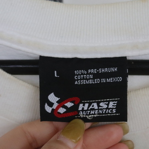 K390 2000年製ビンテージ CHASE レーシングTシャツ■00s 表記Lサイズ 白 ホワイト ジョンフォース NHRA アメカジ ストリート 古着 古着卸の画像3