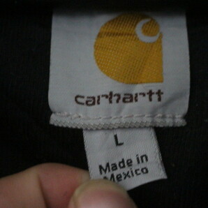 S46 2000年代製 Carhartt サンタフェジャケット■00s 表記Lサイズ ブラック ダック 中綿 襟コーデュロイ カーハート BLK 古着 古着卸の画像3