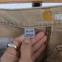 J279 2000年代製 Carhartt コットンパンツ■00s 表記サイズW36インチ ダブルニー ワーク ベージュ カーハート アメカジ 古着 古着卸 80s_画像3