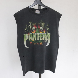 A401 2000年代製 ネシーリバー カットオフTシャツ■00s 表記Mサイズ パンテラ ロック バンド PANTERA ブラック アメカジ 古着 古着卸 80s