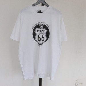 A405 90sビンテージ スクリーンスターズ ROUTE66プリントTシャツ■1990年代製 表記2XLサイズ USA製 ホワイト アメカジ 古着 古着卸 80s