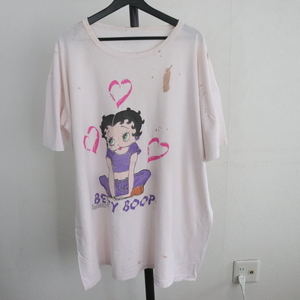 U321 2000年製 ベティーちゃんプリントＴシャツ■00s XLサイズぐらい レディース ピンク キャラクター アメカジ 古着 古着卸 90s