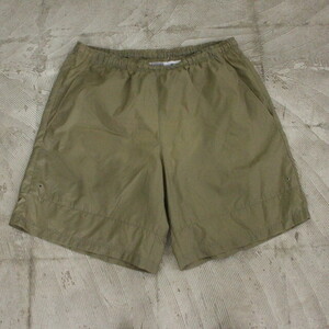 A438 2001 year made NIKE nylon shorts #00s inscription XL size olive plain swimming shorts short bread Nike American Casual old clothes old clothes .90s 80s