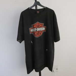 W308 2002年製 ハーレーダビッドソン ロゴプリントTシャツ■00s 表記2XLサイズ ブラック JAPAN アメカジ 古着 古着卸 80s 90s