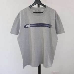 Z213 2000年代製 NIKE ナイキ 半袖プリントTシャツ■00s 表記Lサイズ グレー 灰色 アメカジ ストリート 古着 古着卸 オールド 激安 希少 検