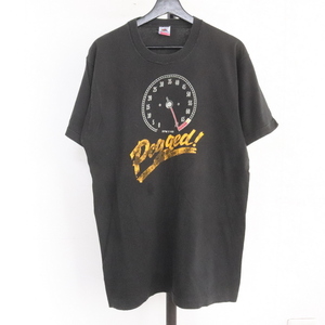 B373 90sビンテージ フルーツオブザルーム 半袖プリントTシャツ USA製■1990年代製 表記Lサイズ 黒 アメカジ ストリート 古着 古着卸 80s