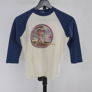 e286 80sビンテージ SPORTSWEAR ベースボールTシャツ■1980年代製 表記Mサイズ ブルー E.T ムービー アメカジ 古着 古着卸 オールド 激安