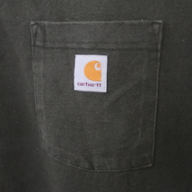 e324 2000年代製 Carhartt カーハート 半袖Ｔシャツ■00s 表記Lサイズ 黒 ブラック ポケT アメカジ ストリート 古着 古着卸 90s 80s 70s _画像6