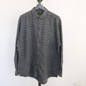 S357 2000年代製 Woolrich ウールリッチ 長袖コットンシャツ■00s 表記Lサイズ ネイビー 紺 チェック アメカジ ボタンダウン 古着卸 古着