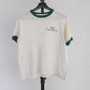 h135 70sビンテージ VelvaSheen ベルバシーン 半袖リンガーTシャツ■1970年代製 表記Mサイズ ホワイト 白 アメカジ 古着 古着卸 オールド