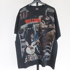 h148 2000年代製 Rock＆Death 半袖Tシャツ■00s 表記XLサイズ バンド ロック ガンズアンドローゼズ ブラック 古着 アメカジ ストリート 90s