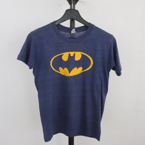 i91 80sビンテージ バッドマン 半袖Tシャツ USA製■1980年代製 表記Lサイズ ボーイズ 古着 アメカジ ストリート アメコミ キャラ ネイビー