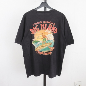 i129 2000年代製 トミーバハマ 半袖プリントTシャツ■00s 表記Lサイズ 黒 ブラック アメカジ ストリート 古着 古着卸 オールド 激安 希少