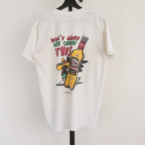 i178 90sビンテージ 半袖Tシャツ■1990年代製 約Mサイズ 古着 アメカジ ストリート ホワイト 白 80s 70s 60s 50s 00s お酒 古着卸 激安