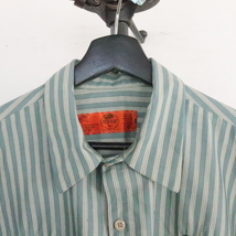 f325 90sビンテージ REDKAP レッドキャップ 半袖ワークシャツ■1990年代製 表記XLサイズ グリーン ストライプ アメカジ 古着 古着卸 激安_画像4