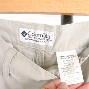 f329 2002年製 Columbia コロンビア コットンハーフパンツ■00s 表記38インチ グレー アメカジ ストリート 古着 古着卸 オールド 激安 希少の画像3