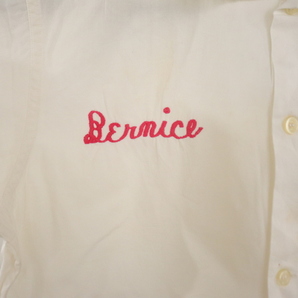 W358 60sビンテージ Kaynee 半袖コットンシャツ■1960年代製 表記18 ホワイト 白 アメカジ 刺繍 古着 古着卸 オールド 激安 希少 検 70sの画像4