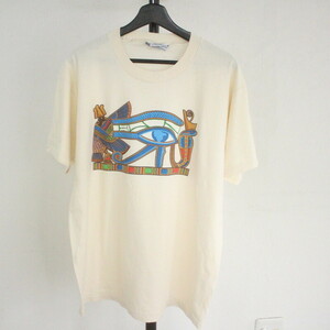 W415 90sビンテージ Lee リー 半袖プリントTシャツ USA製■1990年代製 表記Lサイズ アイボリー アート アメカジ ストリート 古着 古着卸