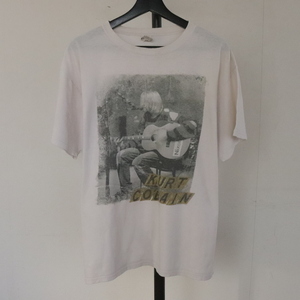 R349 90sビンテージ ANVIL アンビル 半袖Tシャツ■1990年代製 表記Lサイズ ホワイト KURTCOBAIN アメカジ ストリート ロック バンド 古着