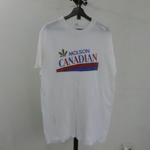 W443 90sビンテージ JAZZ MOLSON プリントTシャツ■1990年代製 Mサイズくらい 白 ホワイト アメカジ ストリート アンティーク 古着卸 80s