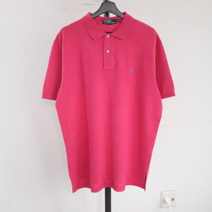 L452 2000年代製 RalphLauren ラルフローレン 半袖ポロシャツ■00s 表記Lサイズ ピンク カノコ アメカジ ストリート 古着 古着卸 オールド