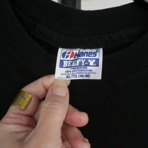 E389 90sビンテージ HANES ヘインズ STURGIS プリントTシャツ USA製■1990年代製 表記XLサイズ 黒 ブラック アメカジ ストリート 古着卸_画像3