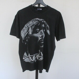 E391 2000年代製 SILLA 2PAC 半袖プリントTシャツ■00s 表記Mサイズ ブラック 黒 HipHop ラッパー アメカジ 古着 古着卸 オールド 激安 90s