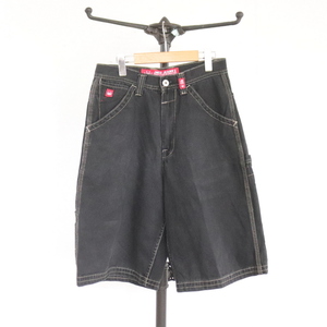 E448 90sビンテージ JNCOJEANS ハーフペインターパンツ■1990年代製 表記30インチ ブラック 黒 デニム アメカジ 古着 古着卸 激安 希少