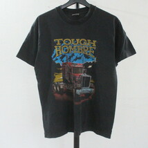 D431 90sビンテージ フルーツオブザルーム 半袖プリントTシャツ■1990年代製 表記Mサイズ ブラック 黒 シングル アメカジ 車 古着卸 古着_画像1