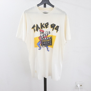 L342 90sビンテージ USA製 フルーツオブザルーム 半袖Tシャツ■1990年代製 表記Lサイズ アイボリー シングルステッチ アメカジ ストリート