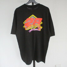 ② JUNK品 観賞用 90sビンテージ RYR 半袖プリントTシャツ USA製 デッドストック■1990年代製 表記XLサイズ 黒 ブラック レーシング 古着卸_画像2