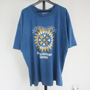 D440 90sビンテージ TheCottonExchange 半袖プリントTシャツ USA製■1990年代製 表記2XLサイズ ブルー 青 シングル アメカジ 古着卸 古着