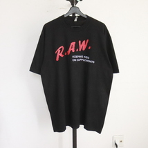 D453 2000年代製 R.A.W. 半袖プリントTシャツ USA製■00s 表記Lサイズ 黒 ブラック アメカジ ストリート 古着 古着卸 オールド 激安 希少_画像1