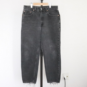 D455 90sビンテージ Levis リーバイス サルファブラック 550 デニムパンツ USA製■1990年代製 表記34インチ 黒 ジーパン ジーンズ 古着卸