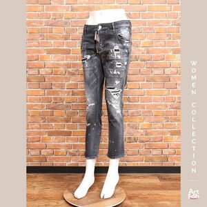 1円/DSQUARED2/IT38サイズ/S75LB0514 COOL GIRL CROPPED JEAN デニム パンツ イタリア製 ディースクエアード 新品/グレー/iy327/