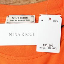 1円/春夏/NINA RICCI/Mサイズ/ロゴ刺繍 半袖 Tシャツ インポート ニナリッチ 新品/オレンジ/iz622/_画像5