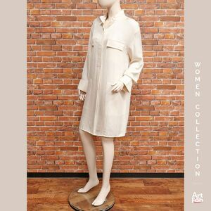 1円/春夏/Vince./XSサイズ/シャツ ワンピース インポート ヴィンス 新品/アイボリー/iz164/