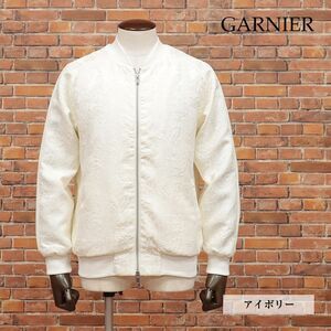 1円/23春夏/GARNIER/Mサイズ/訳 MA-1ブルゾン 美艶ジャガード ボタニカル柄 ブルゾン ちょいワル 色気 新品/アイボリー/ig158/