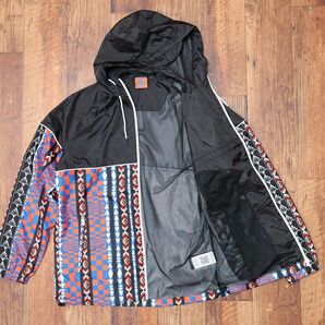 1円/23SS/MARCELO BURLON/Mサイズ/ウインドブレーカー CMVL001S23FAB001 AOP FOLK KAPPA WINDBREAKER スポーティー 新品/黒×赤/ib422/の画像6