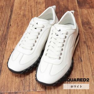 DSQUARED2/40(25-25.5cm)/スニーカー SNM0196 上質レザー シンプル ベーシック ローカット 新品/白/ホワイト/id292/