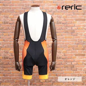 春夏/reric/Sサイズ/国産ビブショーツ 吸汗速乾 ハニカム伸縮性◎ 通気性◎ レリック サイクルブランド 新品/オレンジ/ib307/